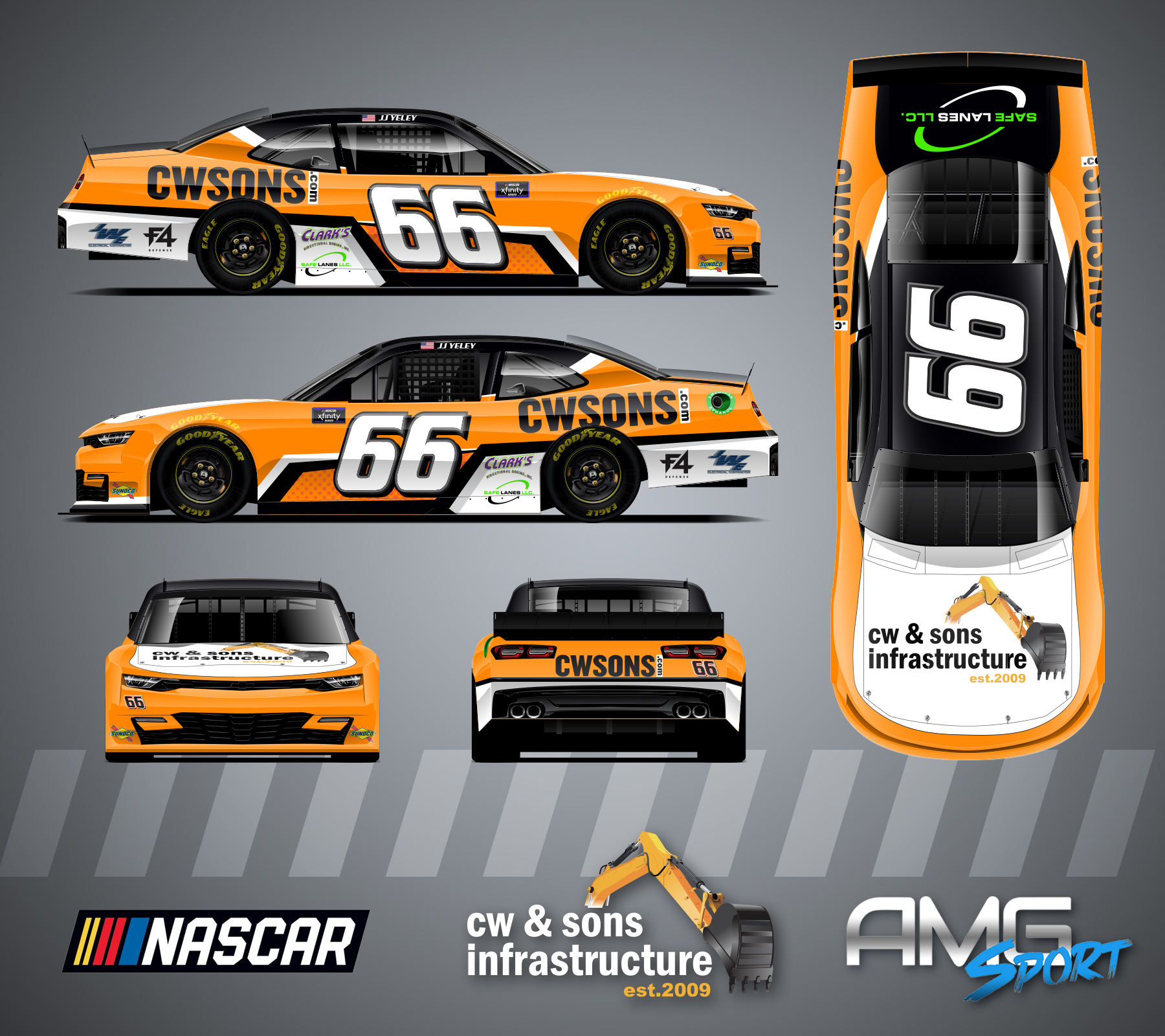 CW and Sons Infrastructure makes their return to NASCAR with the sponsorship of JJ Yeley at Martinsville