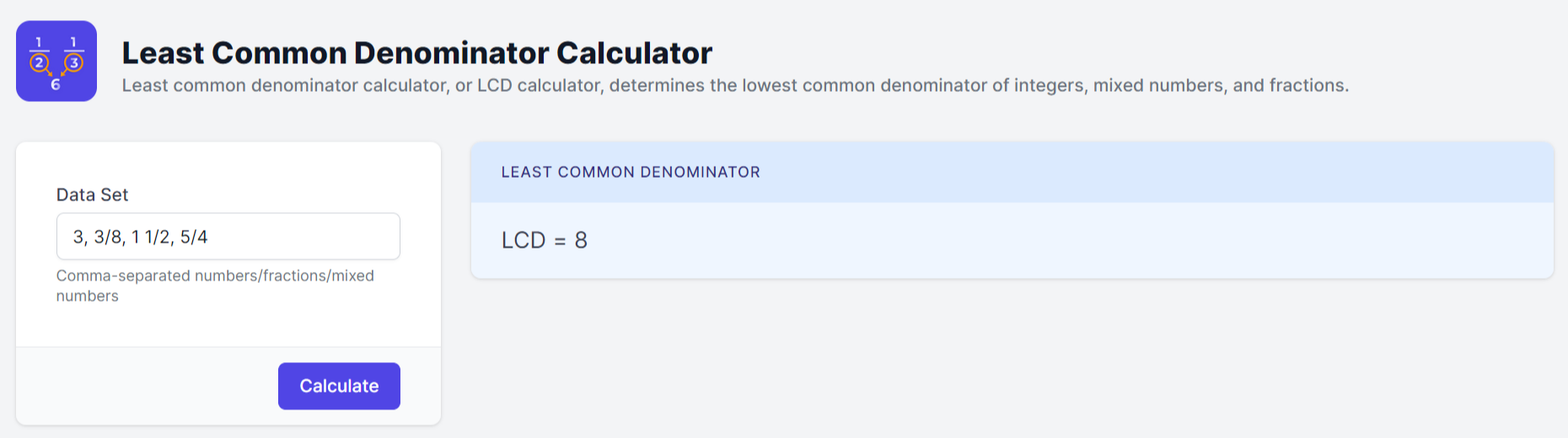 Least common denominator calculator deals