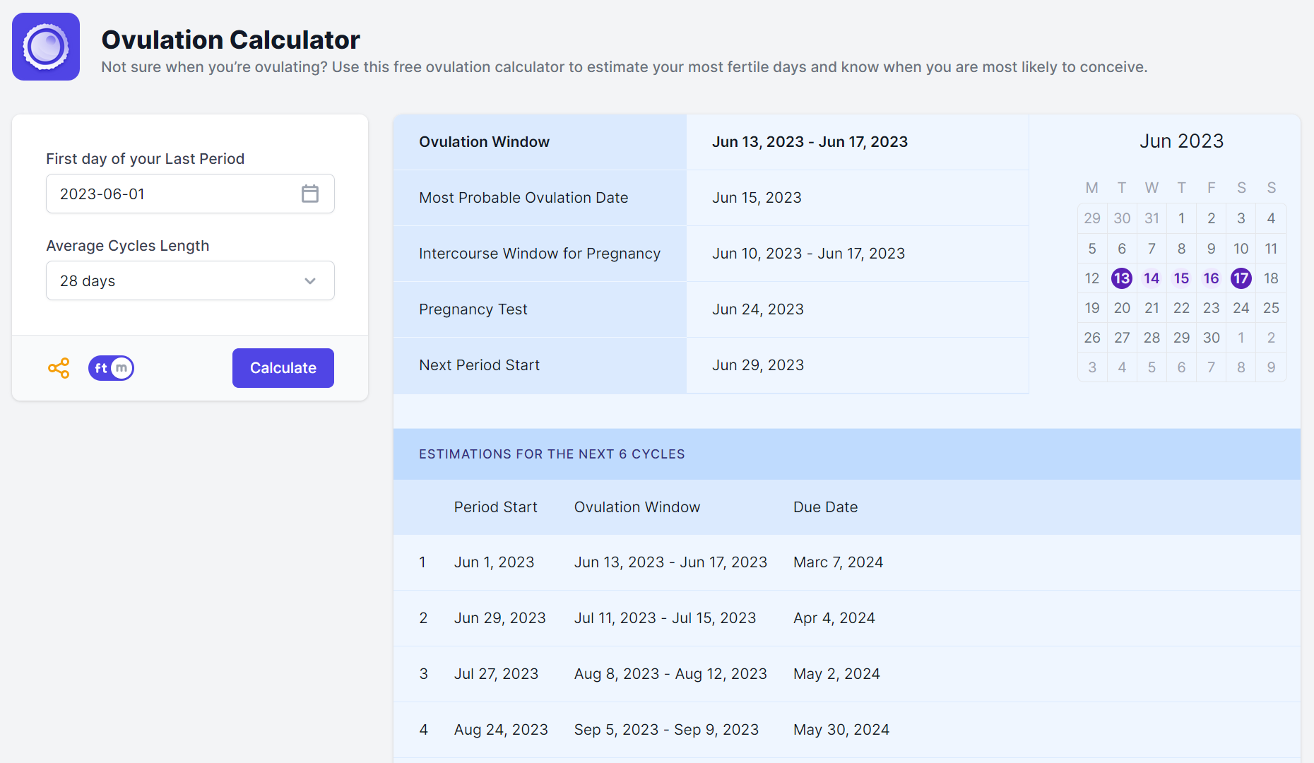 Calculator.io Presents the Ovulation Calculator: Estimating the Fertile  Phases of the Menstrual Cycle