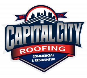 This is a logo for Capital City Roofing in Alpharetta, GA