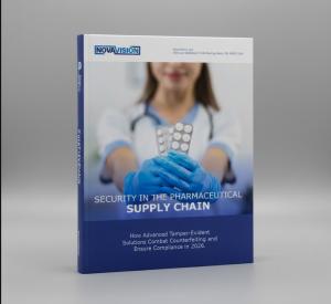 Printed whitepaper cover entitled Security the Pharmaceutical Supply Chain:  How Advanced Tamper-Evident Solutions Combat Counterfeiting and Ensure Compliance in 2026