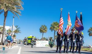 St. Patrick Parade & palm trees in St. Augustine