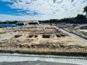 Construction site showing excavation and foundation work for The Club at Mediterra Sports and Lifestyle Center in North Naples, marking the start of new wellness and recreation amenities.