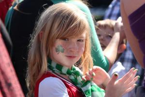 VOTED TOP TEN AGAIN, The ST. AUGUSTINE CELTIC MUSIC & HERITAGE FESTIVAL is THIS WEEKEND 13 Girl with shamrock on cheek