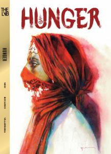 This image features the front cover of Nihaarika Negi's debut graphic novel, Hunger, which was illustrated by acclaimed artist Bill Sienkiewicz