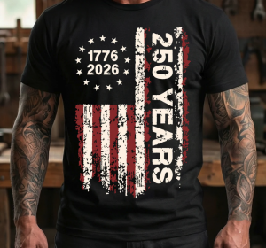 250 Years Vertical Flag - Vintage Distressed Ready-to-Press DTF Transfer