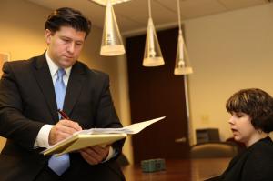 Attorney Scott DeSalvo giving a consultation