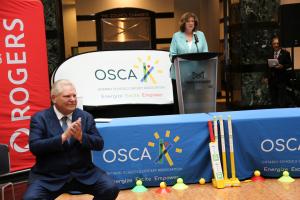 Premier Doug Ford with Mayor Carolyn Parrish at the Ontario Premier’s Cup School Cricket launch event