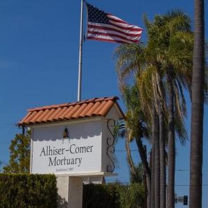 Alhiser Comer Mortuary signange