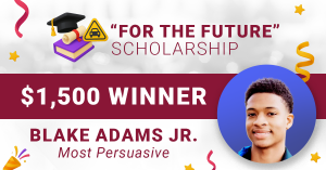 Scholarship Winner Blake Adams Jr