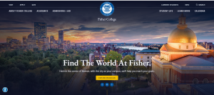 Fisher College website homepage
