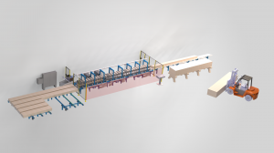 Intronic DLT602 dowel laminated timber production line 3D model