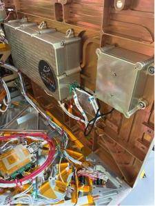Showing power transformation hardware installed on a payload