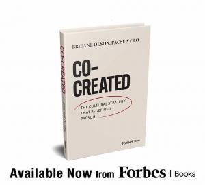 Book cover of “Co-Created” by Pacsun CEO Brieane Olson.