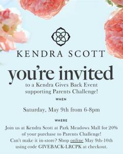 Kendra Scott Giveback at Park Meadows Mall for Parents Challenge