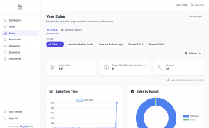 Royalties HQ author portal screenshot