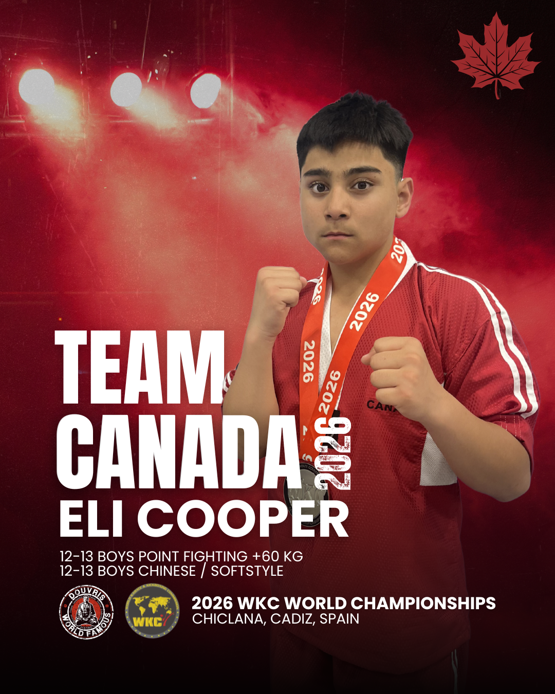 Team Canada, Athlete and Martial Artist Eli Cooper qualified for WKC World Championships in Spain