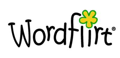 Wordflirt logo with a flower dotting the "I"
