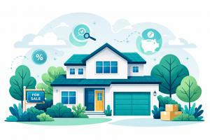 Illustration of a house with floating price tags around it, representing the unexpected costs many new homeowners face after buying.
