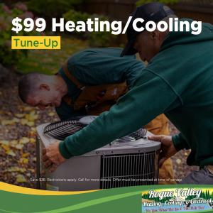 Rogue Valley Heating, Cooling & Electrical is offering $99 Heating/Cooling Tune-Ups for Grants Pass Homeowners.