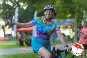Woman on bicycle