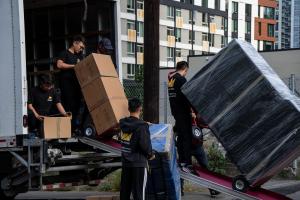 Royalty Moving & Storage crew unloading the truck