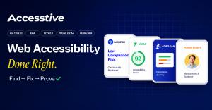 Banner of an accessibility services website featuring resources and support for individuals with disabilities.
