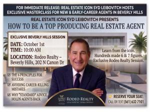 New Real Estate agent event by Syd Leibovitch