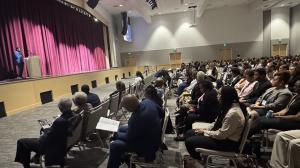 Image Caption The caption is a text that accompanies an image on a page. Why are they important? Because people use them when scanning an article. Aspiring lawyers listen to a speaker at North Carolina Central University during the 13th Annual National HB