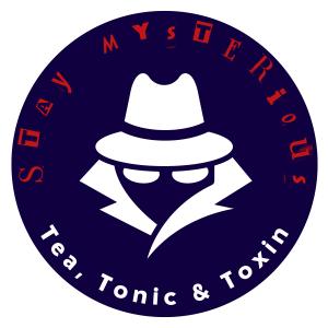 Stay Mysterious logo for Tea, Tonic & Toxin's new spoiler-free podcast series exploring classic mystery and thriller novels.