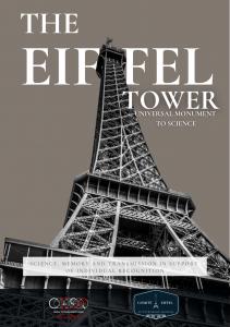 English cover of The Eiffel Tower: A Universal Monument to Science, featuring a photograph of the Eiffel Tower.