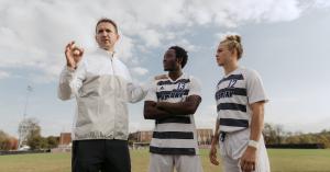 Coach with Asbury University Men's Soccer Players