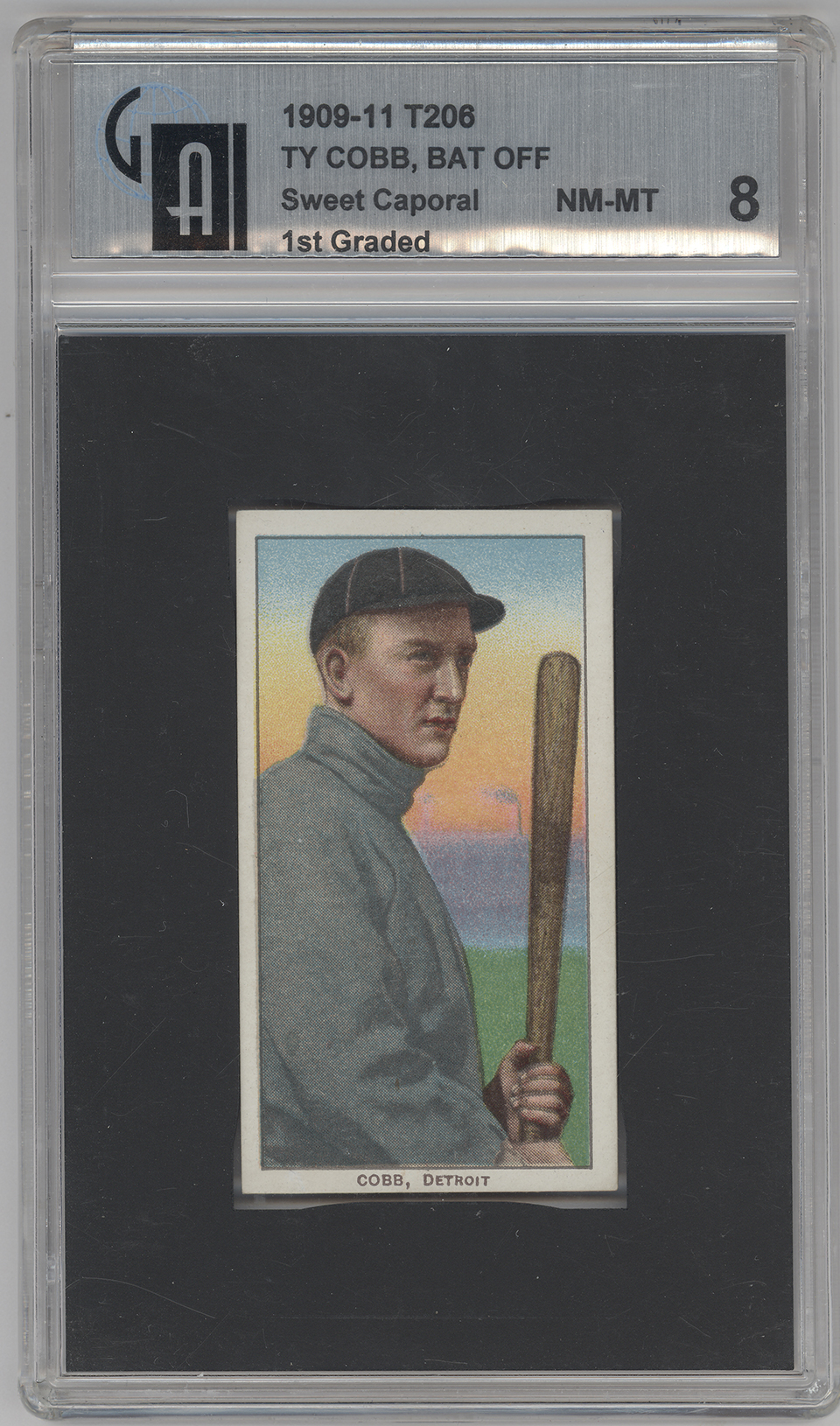 1909-11 T206 Ty Cobb Sweet Caporal Tabaco Card (Bat Off Shoulder)  graded 8