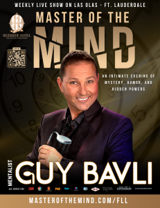 GUY BAVLI'S SPECTACULAR MENTALIST SHOW EXTENDED THROUGH JANUARY 2024 IN FORT LAUDERDALE 5 Guy Bavli - Mast of the Mind Live at the Riverside Hotel in Ft. Lauderdale
