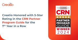 Creatio Honored with 5-Star Rating in the CRN Partner Program Guide