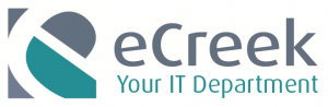 eCreek IT Solutions logo, emphasizing their role as 'Your IT Department.' grey and green stylized e logo