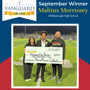 Hillsborough High School Senior, Maltius Morrissey, Named September Student Athlete of the Month. 4 srvg 09 2024 winner