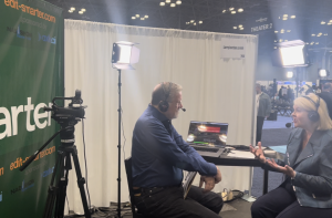 Larry Jordan interviewing NAB Show's Karen Chupka