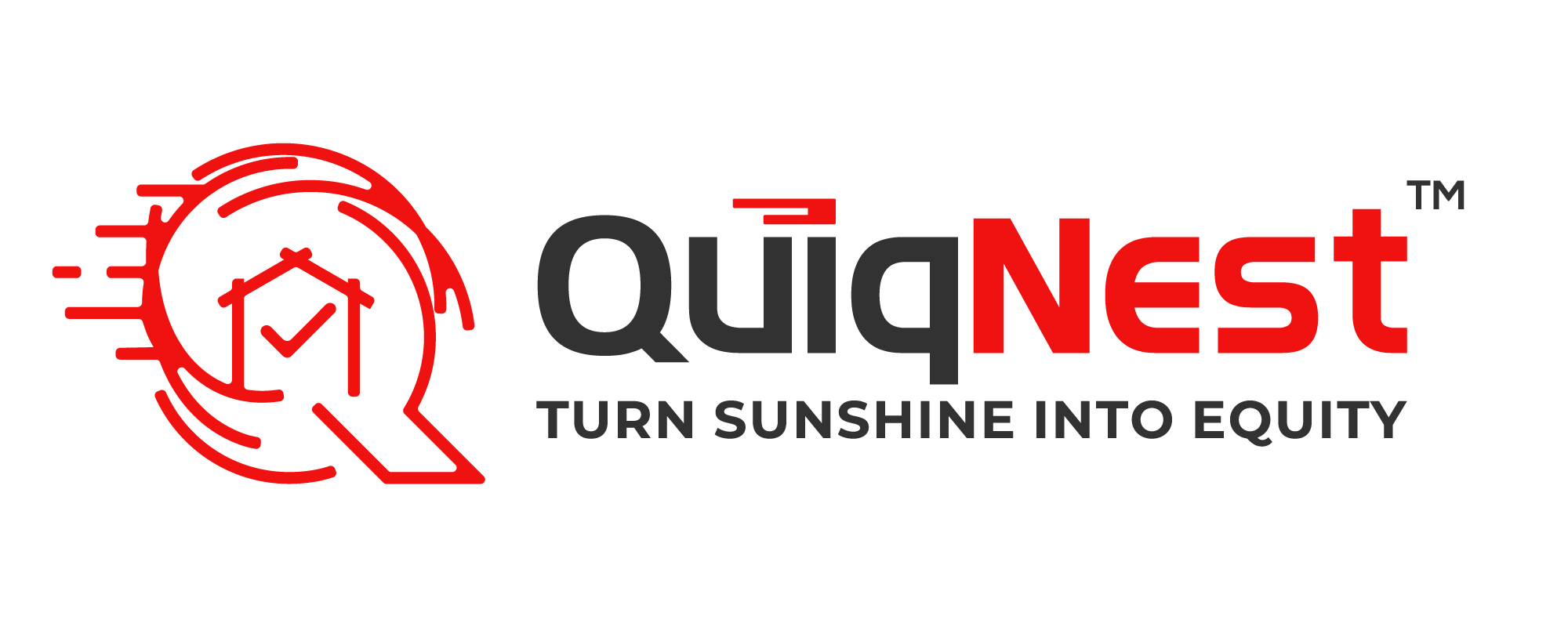QuiqNest logo Turn Sunshine Into Equity tagline Clear-Title Solar Home™ branding