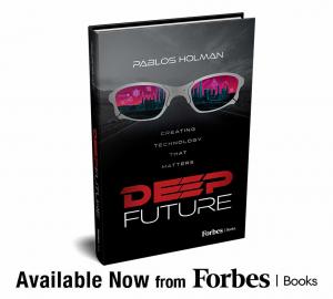 "Deep Future" by Pablos Holman cover image and release announcement