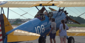 Rick Mantei gears for takeoff in his PT17 Stearman