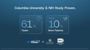 ZyDoc's landmark Columbia University and National Institutes of Health Study proves statistically significant efficiency and reveals revenue uplift potential.