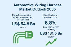 Automotive Wiring Harness Market Valued at US$ 54.8 Bn in 2024, Set to Reach US$ 131.5 Bn by 2035 with 6.8% CAGR | TMR 7 Automotive Wiring Harness Market