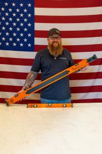 stewart with flag background