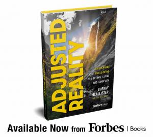 book cover image book launch announcement for Adjusted Reality by Dr. Sherry McAllister