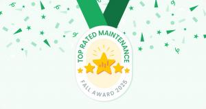 Badge for the top rated maintenance fall 2025 winners