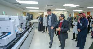 Dr. Björn Zoëga, Chief Executive Officer of KFSHRC Riyadh, tours the Advanced Hematology Diagnostics Laboratory alongside the clinical and technical teams.