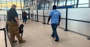 bomb detection dog training with students of best dog training school