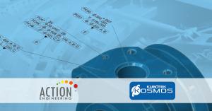 photo illustration for Kubotek Kosmos and Action Engineering collaboration announcement, depicting model-based definition (MBD) for manufacturing