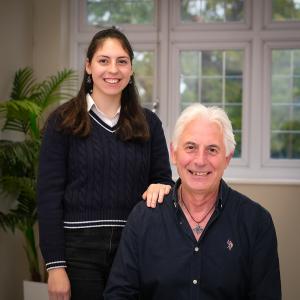 Father–daughter team Jean-Marc and Magalie Degioanni photographed together as founders of EMR Sensitivity Ltd.